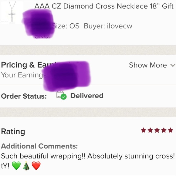 AAA CZ Diamond Cross Necklace 18” Gift Box - Picture 8 of 8